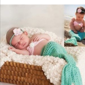 Baby Girl Mermaid Outfit For Pictures, 3 Pieces